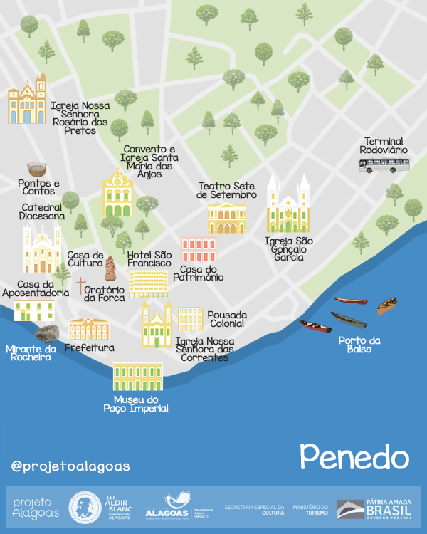 Mapa da Histórica cidade de Penedo